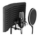[CLEARANCE] Maono AU-S03 S03 Microphone Isolation Shield Insulating Hood Portable & Foldable High Density Absorbing Foam Panel and Metal Back for Home Office, Studio, Podcasting, Vocalizing, Singing, Broadcasting