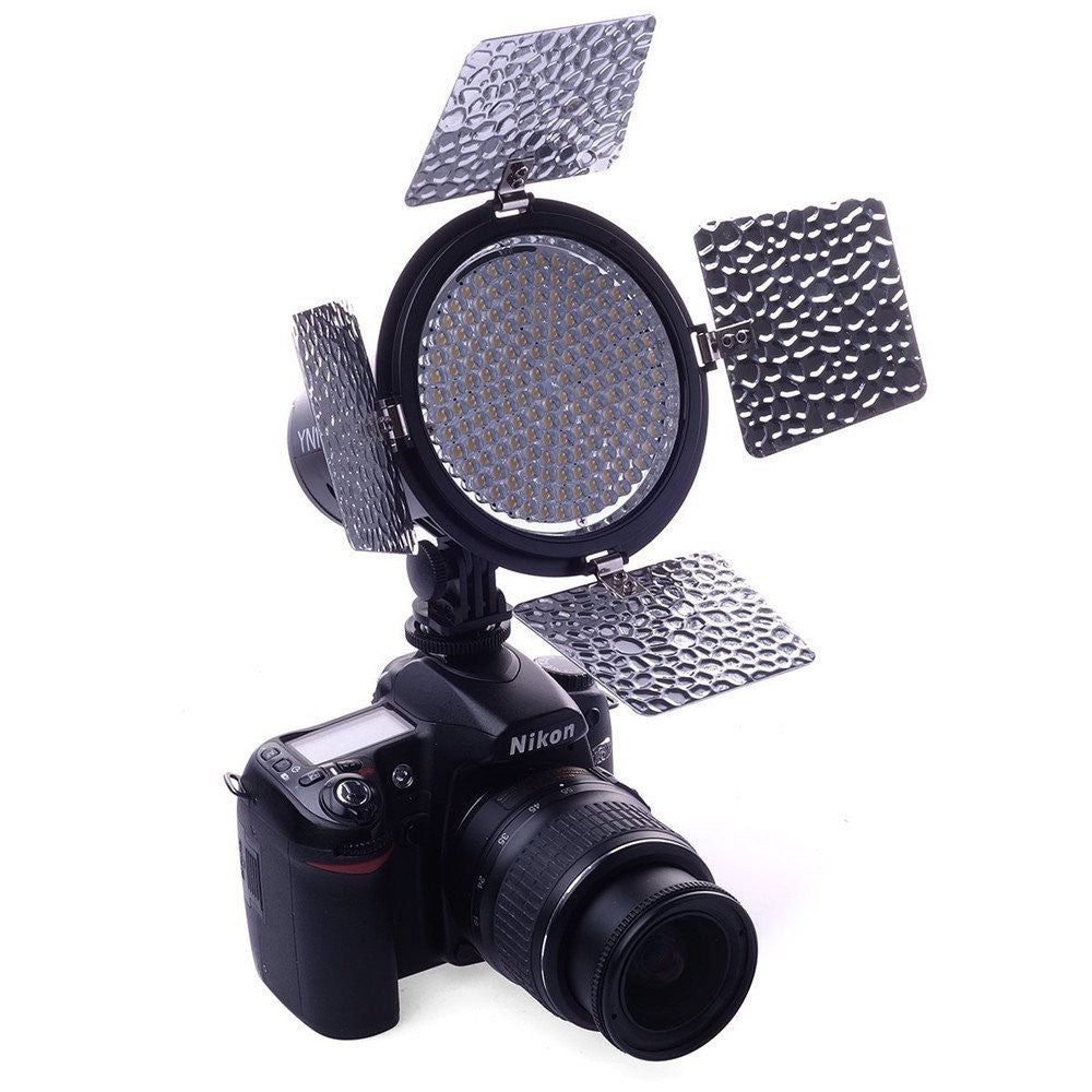 Yongnuo YN216 Daylight White LED On-Camera Fill Video Studio Light 5500K with Color Filters Barn Doors for Photography