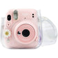 [CLEARANCE] Pikxi BMP11 Fujifilm Instax Mini 11 PU Leather Camera Case Bag with Shoulder Strap Protective Case (Clear Designs)