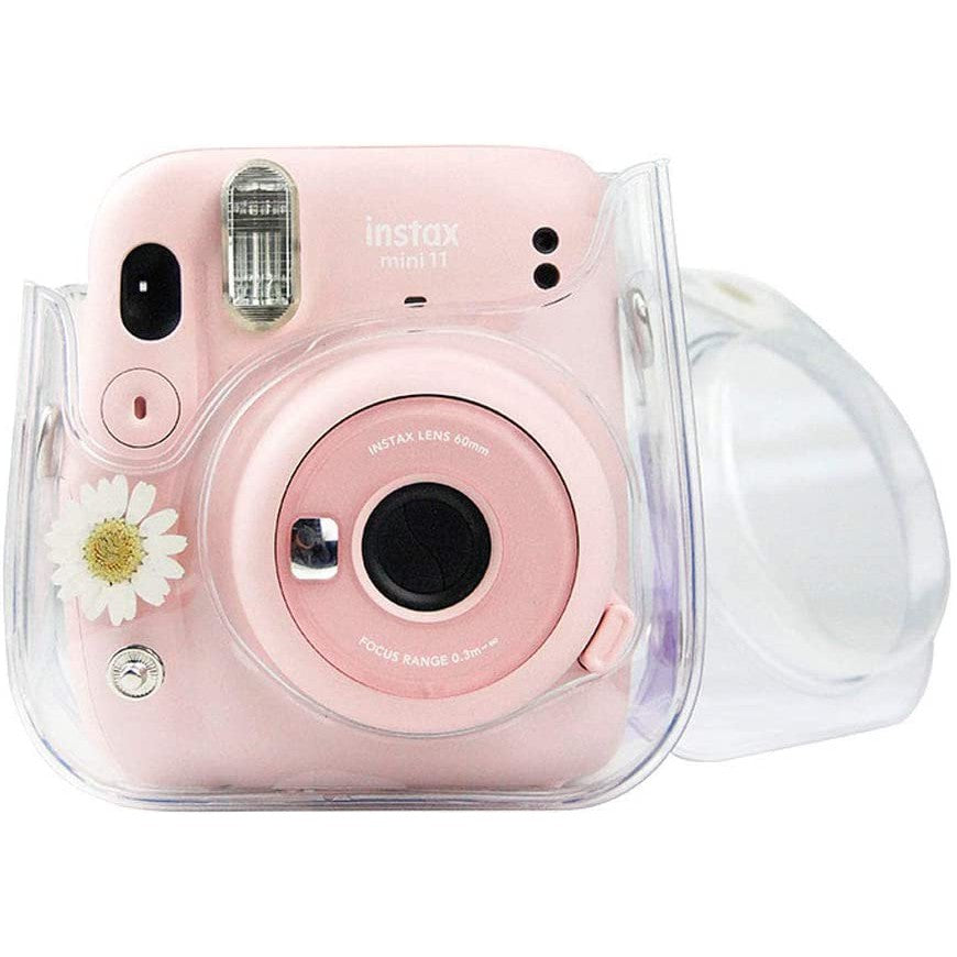 [CLEARANCE] Pikxi BMP11 Fujifilm Instax Mini 11 PU Leather Camera Case Bag with Shoulder Strap Protective Case (Clear Designs)