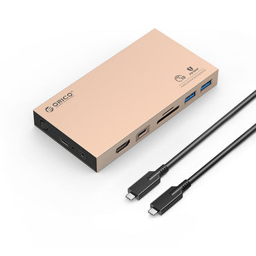 [CLEARANCE] ORICO CDH-10H Type C 10-in-1 Multifunctiol Aluminum Alloy + ABS Docking System with USB-A, USB-C, HDMI 4K, TF/SD, LAN, and Audio/Mic, for Windows and Mac OS | Grey