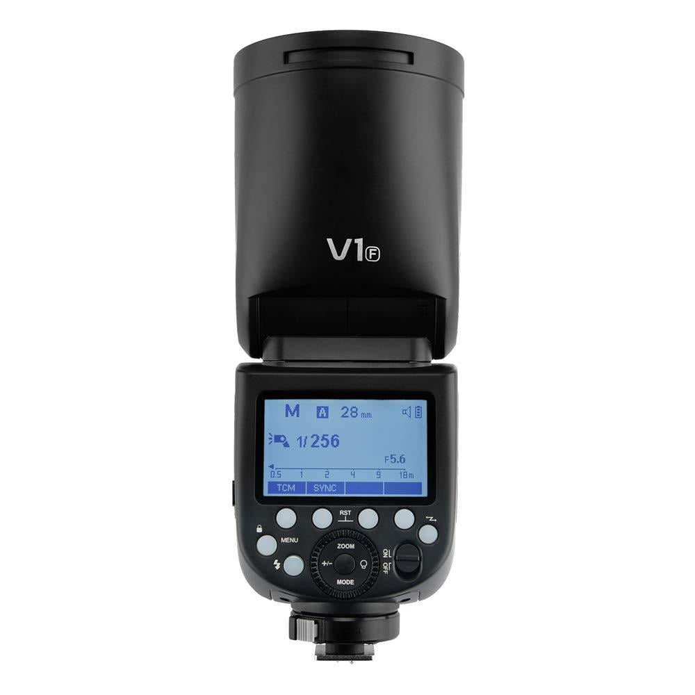 Godox V1 F V1Pro F Flash Speedlight TTL for FUJIFILM Camera with 76Ws Power Output, 2.4G Wireless Radio System, Built-In Modeling Lamp, Rechargeable Li-Ion Battery, Tilting & Rotating Round Head with Magnetic Modifier Mount for Photography