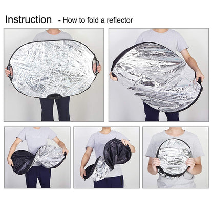 Pxel RF-6X9 5 in 1 24"x36" inch / 60 x 90 cm Reflector with Grip Handle for Photography Photo Studio Lighting & Outdoor Lighting