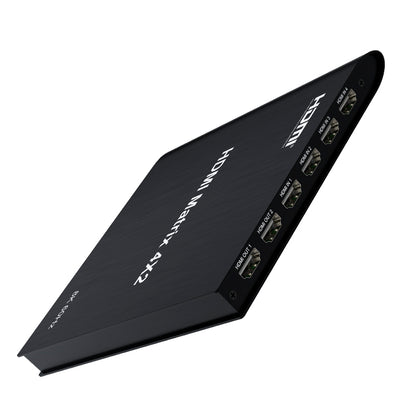 ArgoX HDMX02 4x2 HDMI Matrix Video Switch Splitter with 8K 60Hz Ultra HD, Remote Control, EDID Button, Supports 3D, HDR, 3.5mm Jack Audio for Mainframe, Laptop, Gaming, Monitor, TV, Projector | JG Superstore