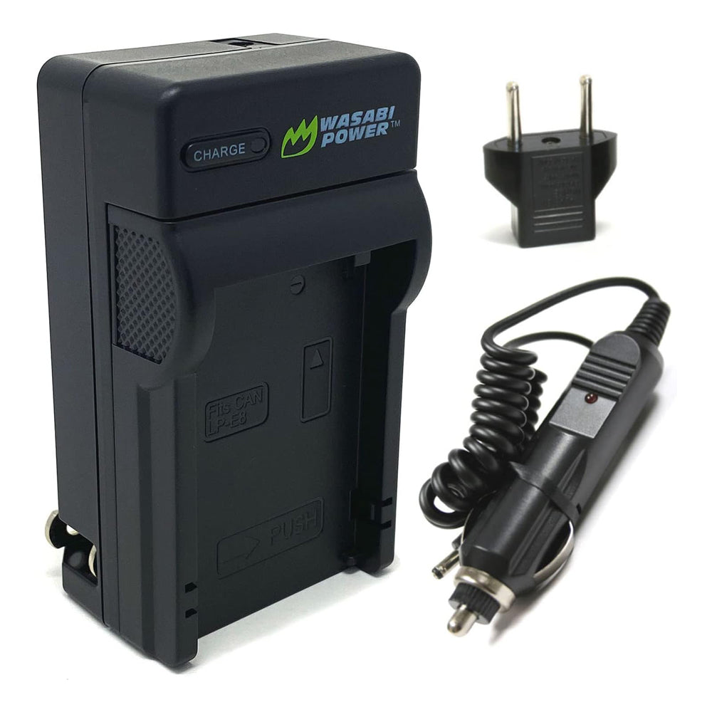 [CLEARANCE] Wasabi Power (2-Pack) Canon LP-E8 LPE8 Battery and Dual Charger with USB-A to Micro USB Charging Cable for Canon EOS 700D 600D 550D, Rebel T5i/T4i/T3i/T2i DSLR Camera | JG Superstore