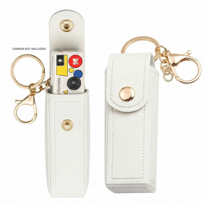 Pikxi Leather Case for Kodak Charmera Keychain Digital Camera with Metal Keyring & Snap Lock Button