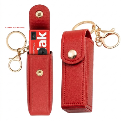 Pikxi Leather Case for Kodak Charmera Keychain Digital Camera with Metal Keyring & Snap Lock Button