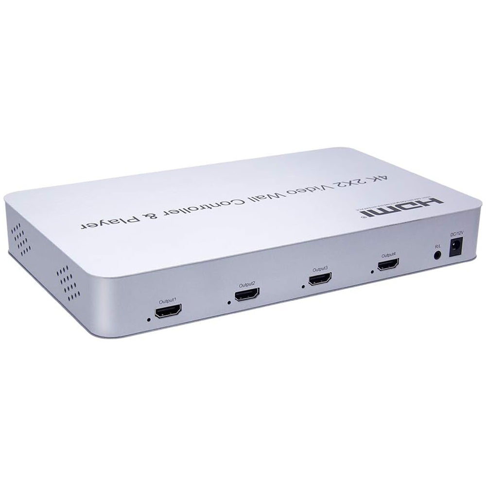 ArgoX 4K HDMI 2x2 / 2x3 TV Video Wall Controller & Player w/ Remote Control, Multiple Splicing Methods, 2-Way USB 2.0 Input, Support Wi-Fi, DLAN, Audio Extraction, SD Card Port, Digital Optical Fiber, and 3.5mm Audio | HDVW2X2-M HDVW2X3-M