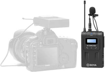 Boya TX8 Pro Dual-channel Wireless Bodypack Transmitter Unit with Omnidirectional Lavalier Mic for the BY-WM8 PRO Wireless Lavalier Microphone System  | JG Superstore