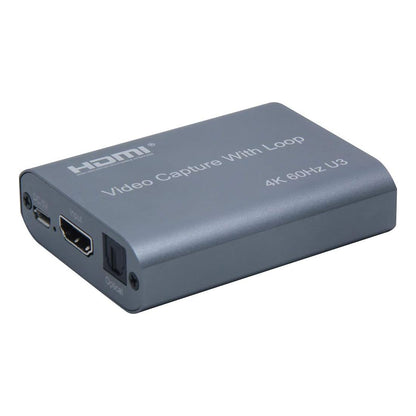 [CLEARANCE] ArgoX 4K 60Hz HDMI Optical U3 Video Capture with Loop, Supports 6Gbps Data Rate and TMDS Clock, USB Video1.5, USB Audio 1.0, USB 2.0, USB3.0 to Micro USB Cable and HDMI Loop Out | HDVC8
