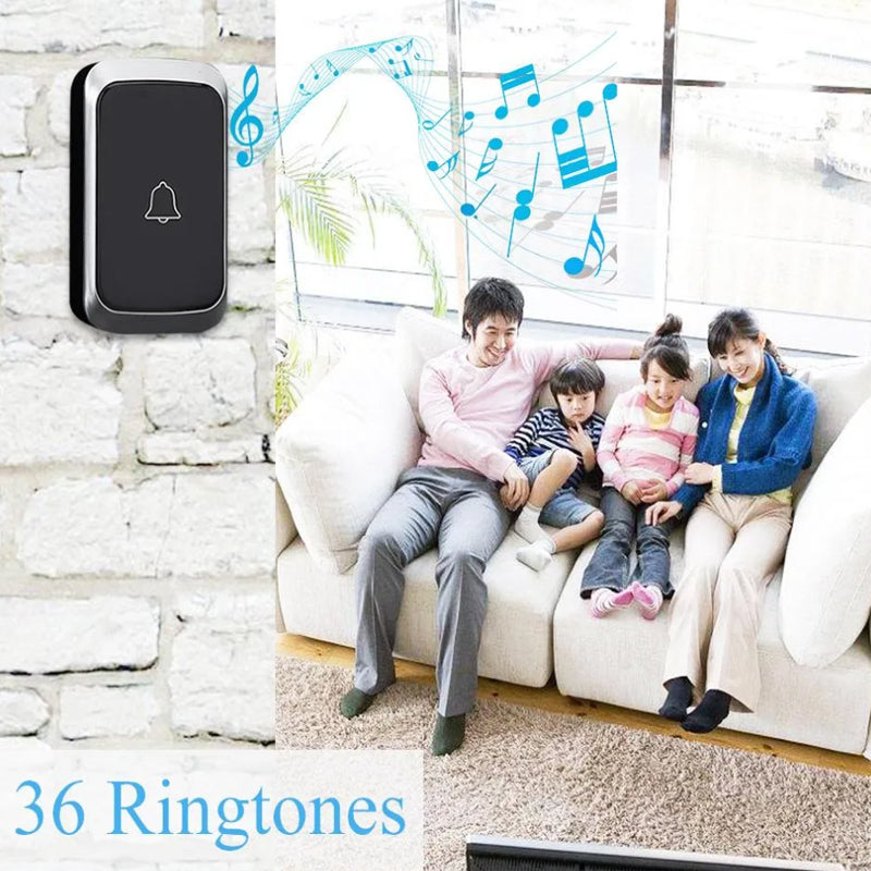 [CLEARANCE] DAYTECH DB06 Smart Wireless Doorbell Plug and Play AC 110V-240V Water-Resistant 300m Long Range Door Bell Buzzer with Adjustable Volume, 36 Chimes and Tunes for Home Office Indoor and Outdoor Installation