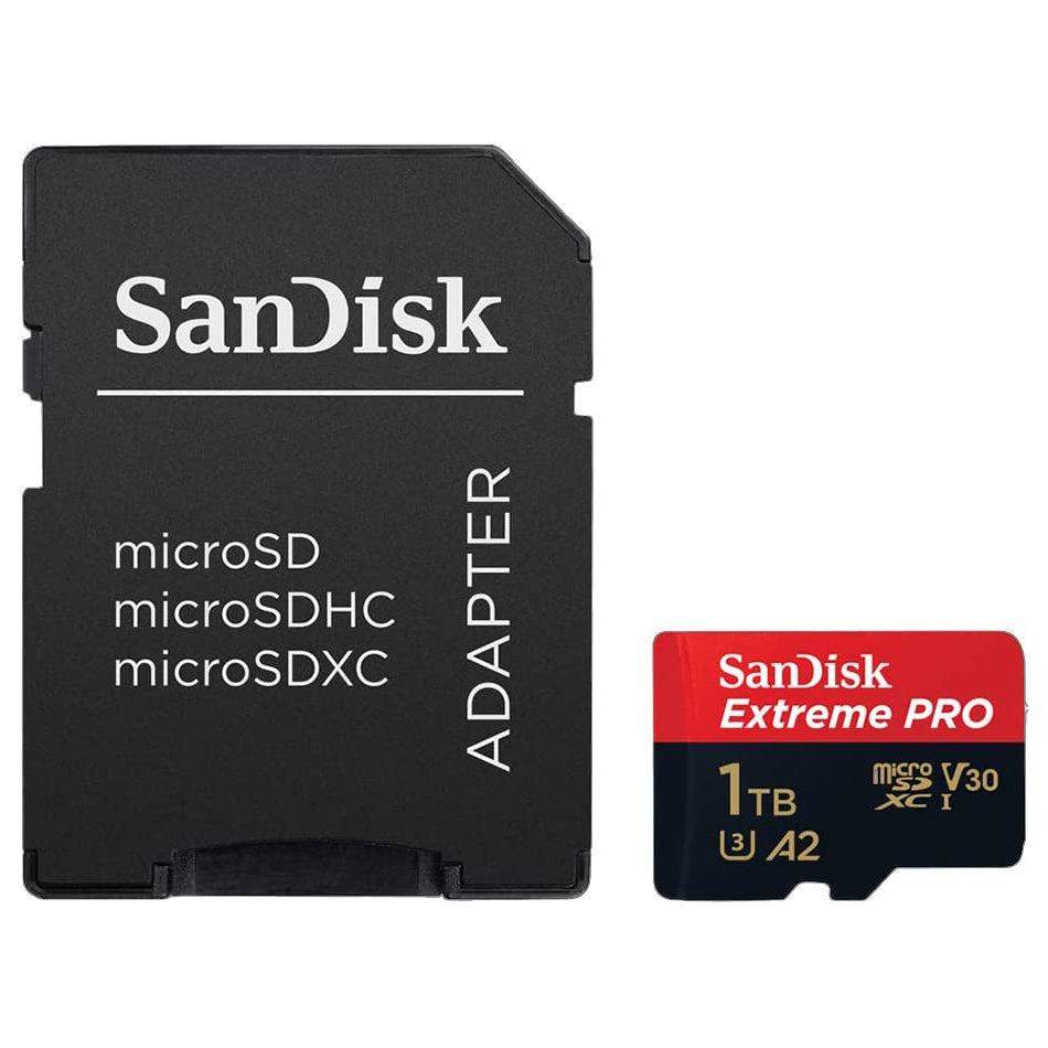 Sandisk Extreme Pro Micro SD Card 1TB UHS-I SDXC Class 10, 200mb/s and 140mb/s Read and Write Speed A2 with Adapter | SDSQXCD-1T00-GN6MA
