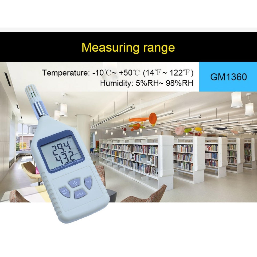[CLEARANCE] Benetech GM1360 Digital LCD Humidity temperature Meter thermo-hygrometer Moisture Tester Thermometer with Max/Min Mode