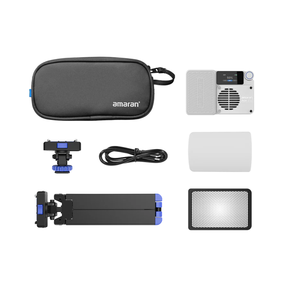 Aputure Amaran Ace 25c / 25x RGB / Bi-Color LED Pocket Panel Light Creator Kit with 32W 4500mAh, Max 80m Wireless Range, Fan Cooled, 12 / 9 Built-in Light Effects with Onboard and App Control Support