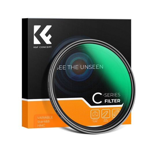 K&F Concept Nano-C Series Variable 4-8 Star Effect Lens Filter with Multi-Coated Optical Glass and Ultra-Thin Aluminum Frame for Mirrorless and DSLR Camera Photography -  49mm, 52mm, 55mm, 58mm, 62mm, 67mm, 72mm, 77mm, 82mm