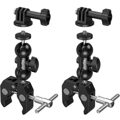 SmallRig (2-pack) Crab-Shaped Super Clamp Kit with Universal 1/4"-20 Screw, Dual-Ball Head Up to 1.5kg Max Payload, Mount for GoPro Hero, Insta360 & DJI Osmo Action Camera | 5321