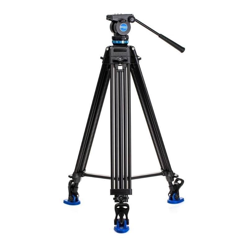 Benro KH25C / KH26C 61.6 / 72.6 Aluminum Video Tripod Kit with Fluid Head, 11lb Payload, Retractable Feet, Carrying Travel Bag for DSLR Cameras