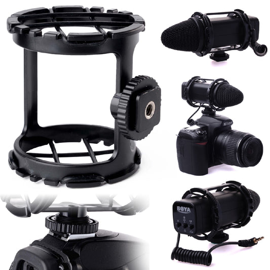 [CLEARANCE] Boya BY-C03 Professional Microphone Shock Mount for BY-VM300PS BY-V02 40mm-48mm / 1" to 2" Mic on DSLR Camera Camcorder Zoom H1