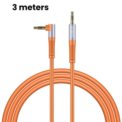 ORICO 3.5mm TRS Jack Hi-Fi Stereo Audio Cables with 90° to 180° Male Auxiliary Connectors, Gold-plated Plugs, and Bendable Silicone Jacket for Smartphones, Computers, Laptops, Headphones, Televisions, Speakers, Amplifiers, Music Players