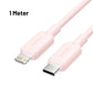 Vention 1M / 2M 27W USB 2.0 Type-C Male to Lightning Male PD Fast Charging Data 3A Cable with High-Speed 480Mbps Transfer Speed for iPhone, iPad, iPod Touch - Black, White, Pink, Blue