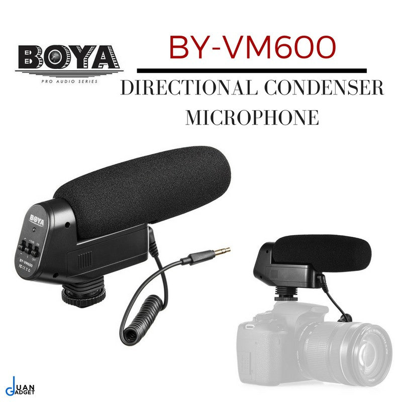 Boya BY-VM600 Cardioid Directional Condenser Microphone Mic for Canon Sony Nikon Pentax DLSR Camera