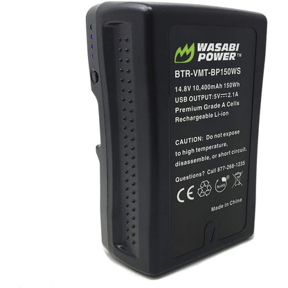 [CLEARANCE] Wasabi Power V-Mount Battery BP-150WS BP150WS (14.8V, 10400mAh, 150Wh) for Broadcast Video Camcorder and other Camcorders