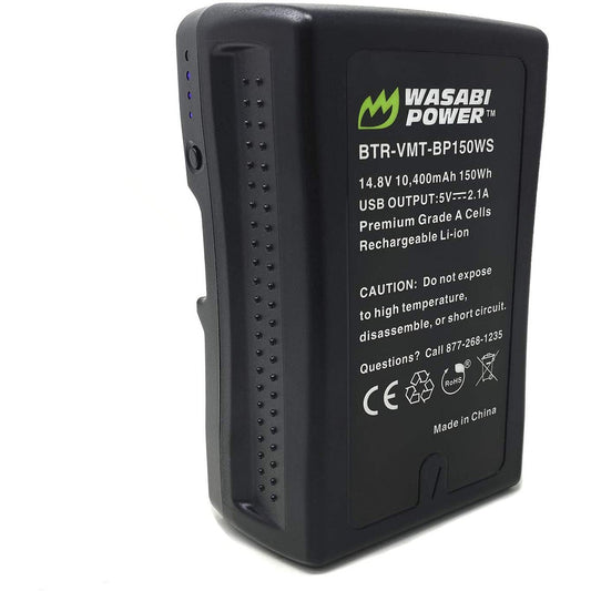 [CLEARANCE] Wasabi Power V-Mount Battery BP-150WS BP150WS (14.8V, 10400mAh, 150Wh) for Broadcast Video Camcorder and other Camcorders