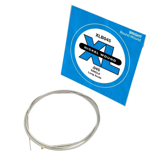 D'Addario XL Nickel Wound Bass Guitar Long Scale Custom Single String (.045)