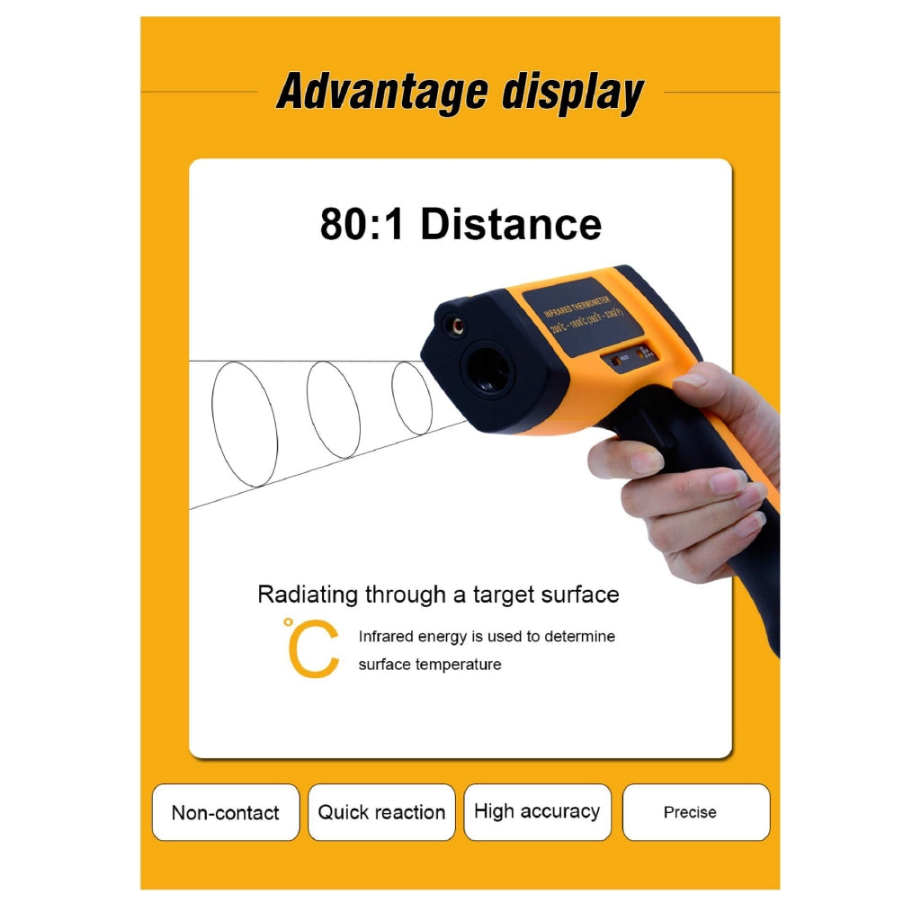 [CLEARANCE] Benetech GM2200 Non Contact Thermometer Laser Temperature Gun Infrared Thermometer 200° to 2200° Celcius