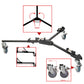 Pxel AA-TP DOLLY Heavy Duty Aluminum Folding Tripod Dolly with 3 Wheel Slider Stand for Video Camera Camcorder