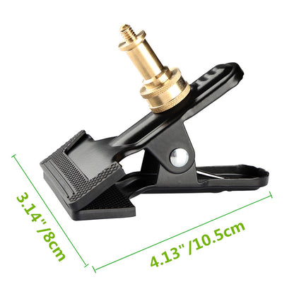 Pxel AA-CT4 Heavy Duty Metal 1/4" Camera Clip Clamp Flash Reflector Holder Mount for Studio Backdrop Camera