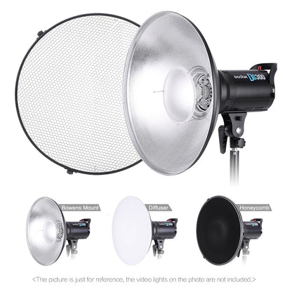 Pxel 420mm Beauty Dish Reflector with Honeycomb Grid Diffuser