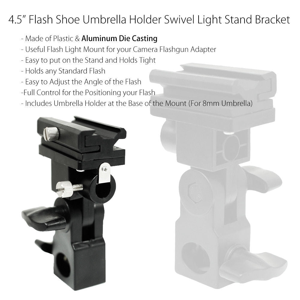 Pxel AA-LS3 B Type Flash Bracket Umbrella Holder Swivel Light Stand Adapter Cold Shoe Speedlight