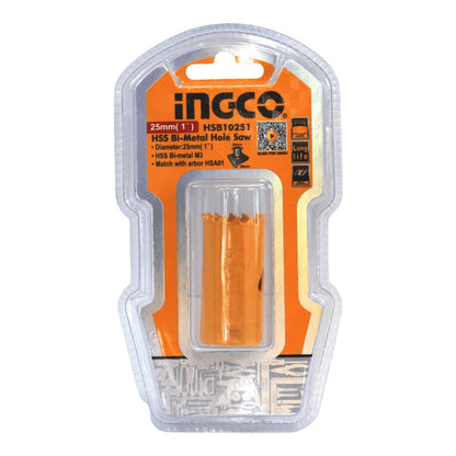 INGCO Bi-Metal Hole Saw HSS M3 16mm | 19mm | 22mm | 25mm with 4/6 Variable Teeth, 38mm Cutting Depth | HSB10161 HSB10191 HSB10221 HSB10251