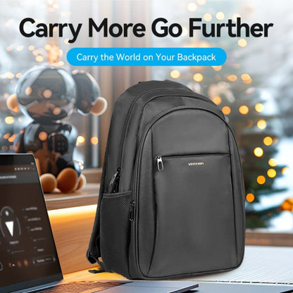Vention 20L Water-Repellant Anti-Theft Laptop Backpack with Spacious Main Compartment, Front Multifunctiol Zippered Pocket, Front Pocket + Side Pocket | KRMB0
