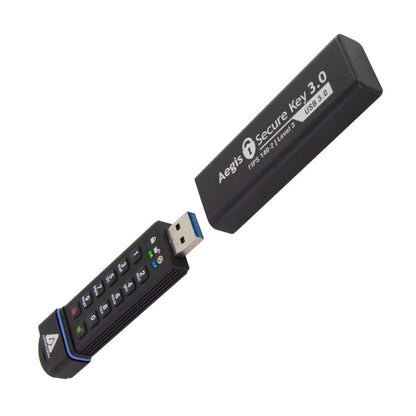 Apricorn Aegis Secure Key 3NX 8GB USB 3.1 256-Bit Hardware Encrypted Flash Drive | ASK3-NX-8GB