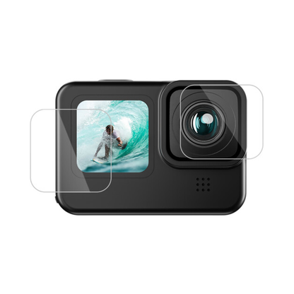 TELESIN GOPRO HERO 12 11 10 9 HD Protective 9H Tempered Glass Kit for Action Camera