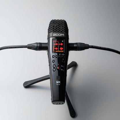 Zoom M4 MicTrak Stereo Microphone and Audio Recorder with 4 Track 32-bit Float Recording, On-Board Sound Normalizer, Timecode Generator, 2x XLR/TRS Combo Inputs, 3.5mm AUX Camera & Headphone Output for Vlogging, Video Content, Film Making