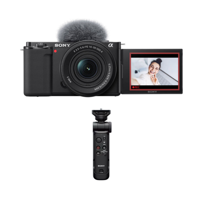 Sony ZV-E10 Mirrorless Vlog Camera w/ 16-50mm F3.5-5.6 OSS II Lens & GP-VPT3 Wireless Shooting Grip