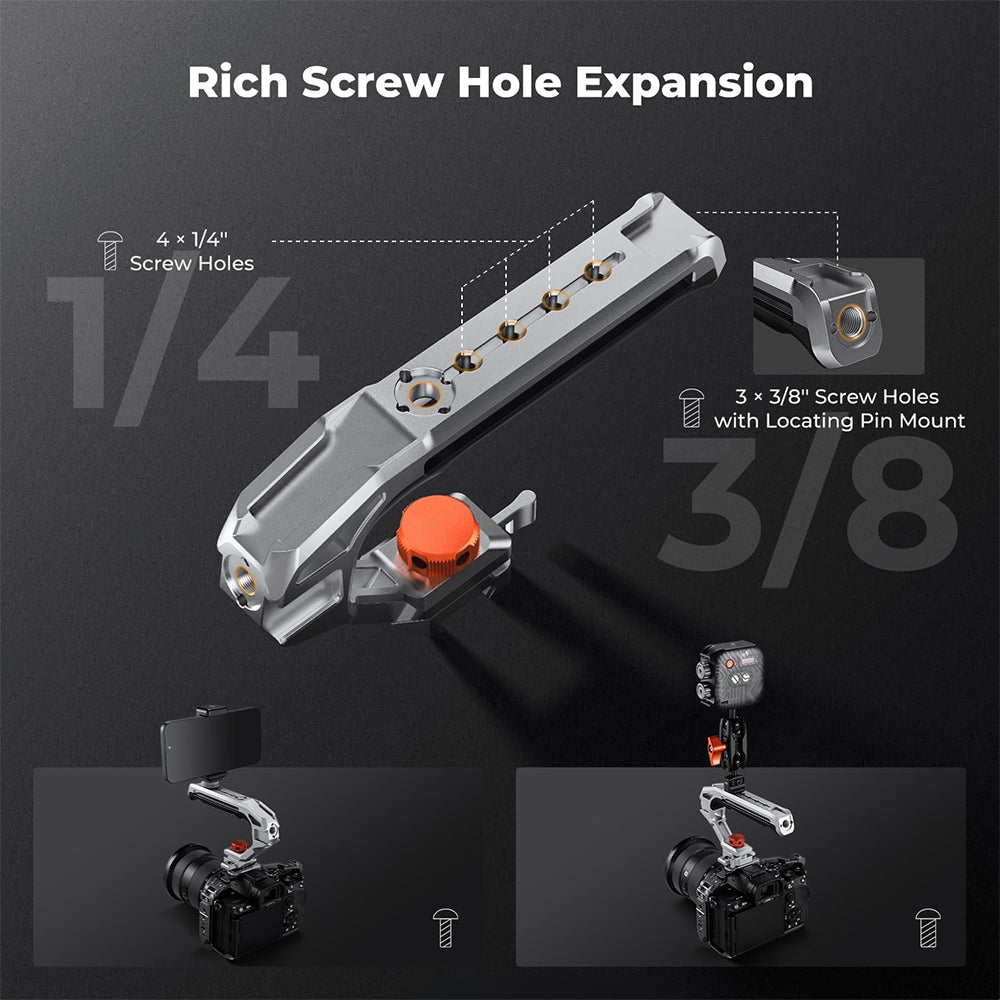 K&F CONCEPT Camera Cage Top & Side Handle w/ NATO & 3/8"-16 ARRI Dual Mount