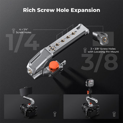 K&F CONCEPT Camera Cage Top & Side Handle w/ NATO & 3/8"-16 ARRI Dual Mount