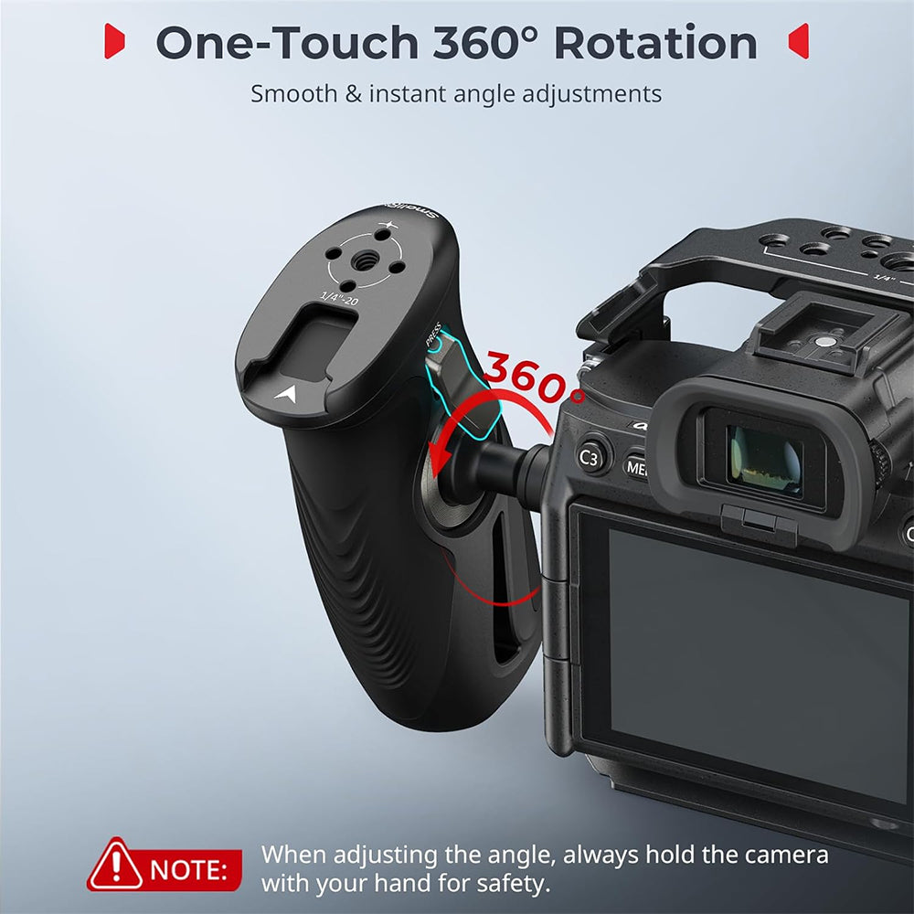 SmallRig Rotating Side Handle Camera Cage Handle Grip with 1/4"-20 / NATO Clamp Mount 15KG Payload