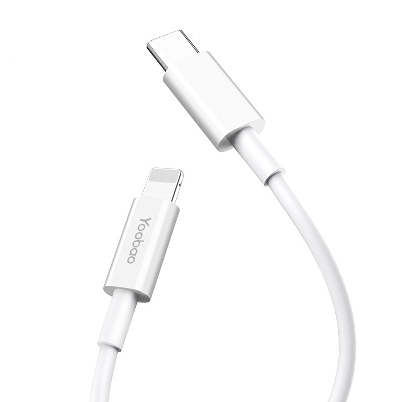 YOOBAO YB-415 36W 1M PD Fast Charging Cable USB Type-C to Lightning - White