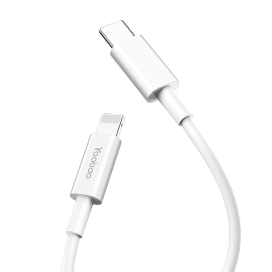 [CLEARANCE] YOOBAO YB-415 36W 1M PD Fast Charging Cable USB Type-C to Lightning - White