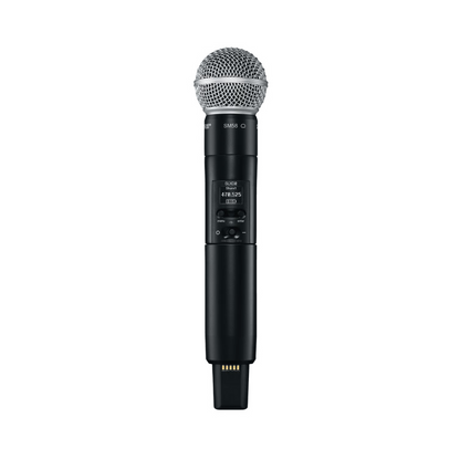 Shure SLXD24 B58 / SM58 Digital Wireless Handheld Microphone (1RX + 1TX) with Beta 58A Supercardioid / SM58A Cardioid Mic, 24-Bit Audio, 44MHz Band & AA Battery Powered for Live Stage Performers & Karaoke Music | SLXD24A/B58 | SLXD24A/SM58