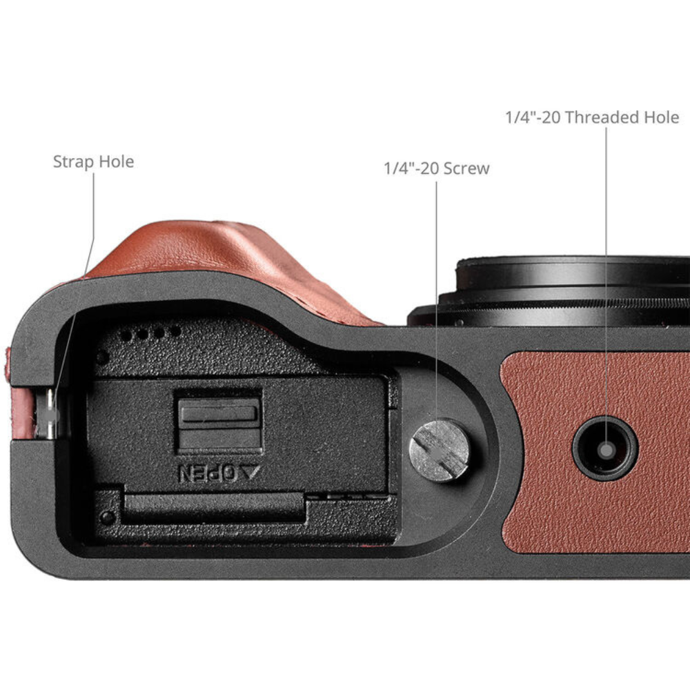 SmallRig Leather Half-Case with Wrist Strap for Ricoh GR IV | 5676 / 5677 / 5678