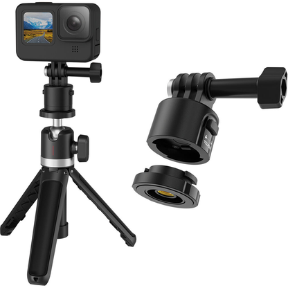 TELESIN Magnetic Quick Release Mounting Base Adapter Kit for DJI GOPRO Insta360 Action Cameras with Dovetail Dual Lock Alignment 1/4" Screw Hole Base