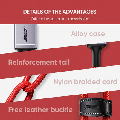 [CLEARANCE] UGREEN 1 Meter USB A 2.0 Male to Lightning Fast Charging Nylon Braided Charging Cable with 480Mbps Data Transfer Speed for iPhone SE 3/13 Pro/13 Pro Max/13/13 mini, iPad 9, iPhone 12/12 Pro/12 Pro Max,11/11Pro/11 Pro Max/XS/XS Max