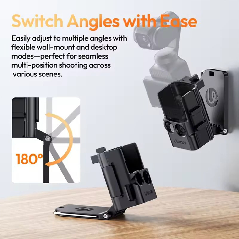 Ulanzi PK15 DJI Osmo Pocket 3 Magnetic Mount with Cold Shoe Slot, 180-Degree Adjustable, Built-in Wrench, Quick Release Design – Ideal for Photography, Videography, Vlogging, Travel Accessory