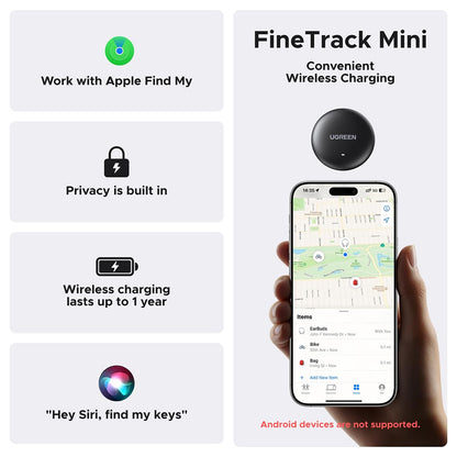 UGREEN Finder Mini 2 Smart Finder Locator IP68 Rating Rechargeable Battery Apple Find My App Support
